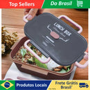 Marmita Com Divisoria Lancheira Adulto 1100ml com Colher Garfo Grande