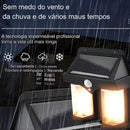 Luminária Lanterna Dupla Led Luz Solar Externa A Prova D'Água Com Sensor De Presença E Movimento