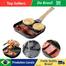 Frigideira Antiaderente Com 3 Divisórias Fritar Ovo Bacon Carne Frango Lanche Multiuso