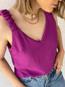 Regata Feminina Lisa Duna Alça Sanfonada tendências da moda