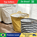 Cesto Organizador Roupa Suja e Brinquedo Dobrável Com Alça Impermeavel Pratico