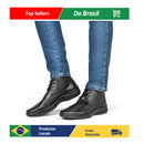 Sapato Masculino Bota Sport Fino Couro Legítimo Cadarços Solado Comfort Costurado 5061 Qualidade Modernidade