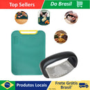 Kit de tábua de corte antibacteriana redonda OU quadrada + espremedor de alho e amassador em aço inoxidável