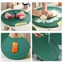 Kit de tábua de corte antibacteriana redonda OU quadrada + espremedor de alho e amassador em aço inoxidável